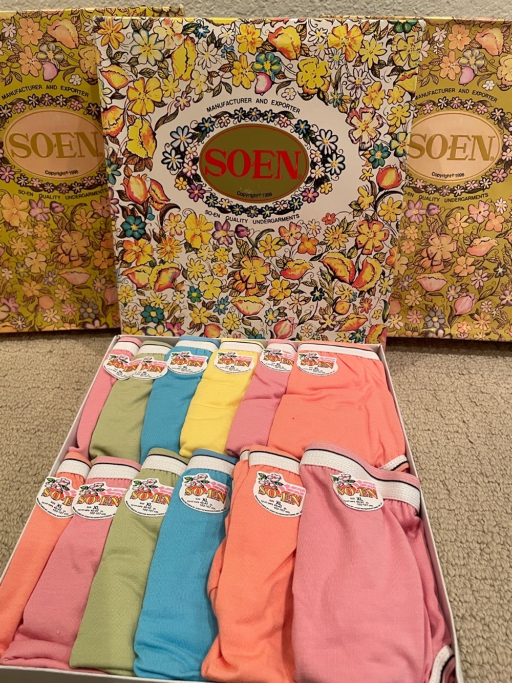 SOEN Vintage Floral Boxed Undergarments - Assorted Pastel Colors